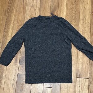 Talbots Cashmere Marled Gray Crewneck 3/4 sleeve Sweater